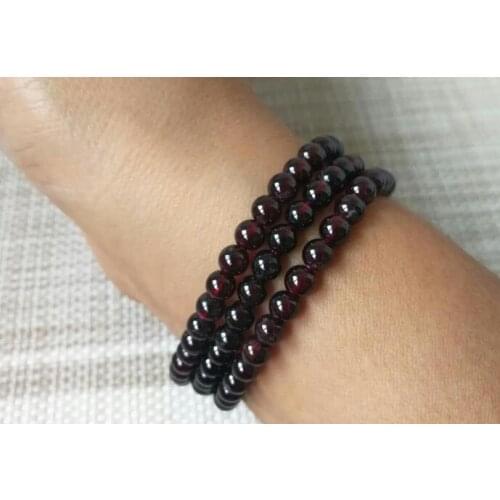 Genuine Benniannong dog wine red garnet bra celet female crystal hand multi >>>silver for women