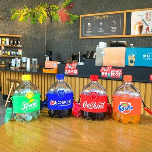 Ins Hot Creative Water Cup Colourful Portable Childrens Milk Juice Bottle Outdoor with Fashion Rope 300ml Childrens Gift