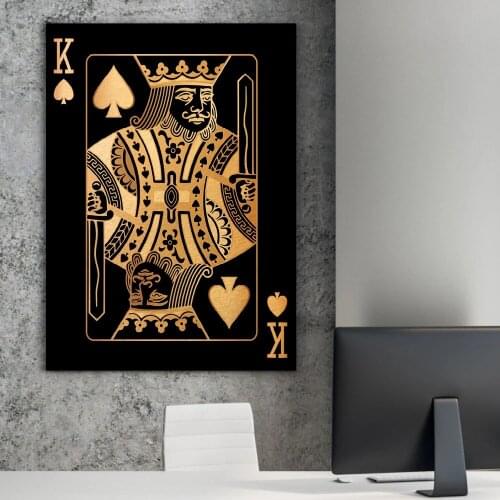 Yellow Queen King Poker Quotes Nordic Posters And Prints Canvas Painting Wall Art Pictures For Living Room Home Decor