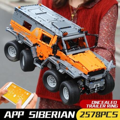MOULD KING 13088 High-Tech Toys The MOC-5360 Avtoros Shaman 8x8 Off-road Vehicle APP Motor Car Model 23011 Building Block Bricks