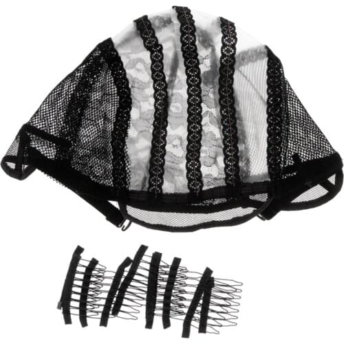 10 Pieces Durable Wig Clips For Women&Men Wig With Breathable Adjustable Net Wig Cap