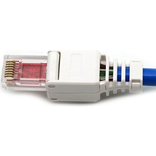 No Crimp Connectors Ethernet Cable Tool-less Crystal Head Plug CAT6 RJ45 Connector