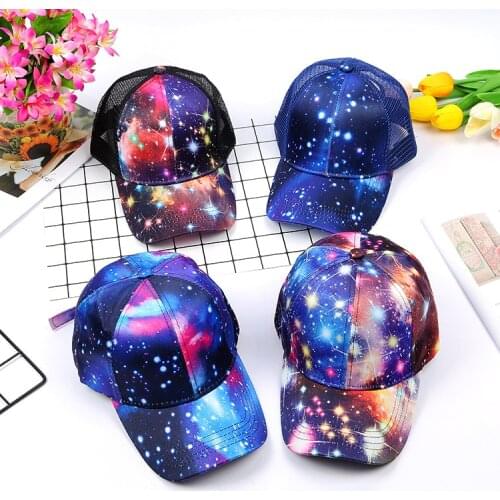 Adult Ajustable Baseball Caps For Hip Hop Snapback Trucker Hats Womens Digital Starry Sky Printed Casquette Gorros