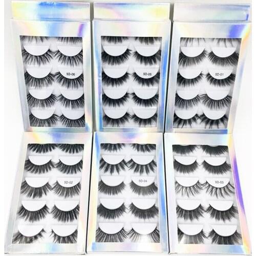 5 Pair False Eyelashes Black Thick Classic Fiber Naturally Long Fake Eye Lashes Natural Mink Eyelashes False Eyelash Makeup 2020