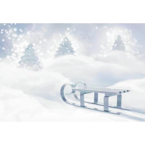 Christmas Backdrop White Winter Xmas Tree Snow Photography Background New Year Party Decoration Photo Booth Studio Prop