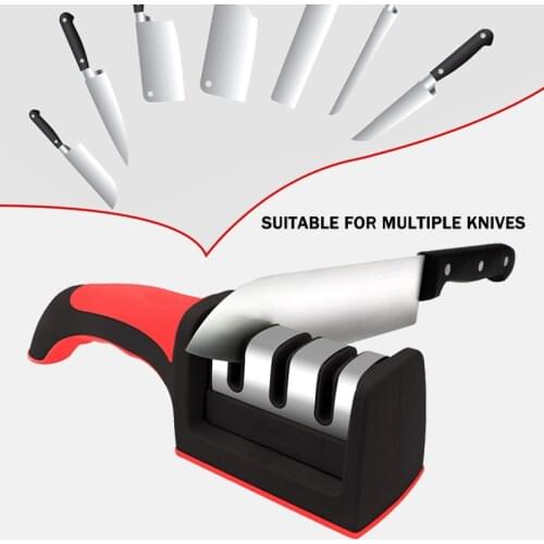 Manual Knife Sharpener 3 Stage Steel Diamond Ceramic Coated Knife Sharpener Kitchen Sharpening Tools Kitchen Accessories