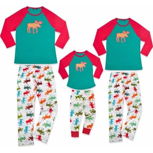 Family Christmas Pajamas Set Adult Kids Girls Boy Mommy Sleepwear Nightwear Mother Daughter Clothes Matching Family Outfits Deer