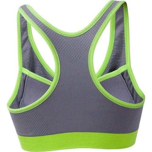 Fitness Bra Tops Brassiere Sport Femme Woman Running Gym Padded Shakeproof Sexy Zipper Cotton Nylon Quick-dry Sports Bra