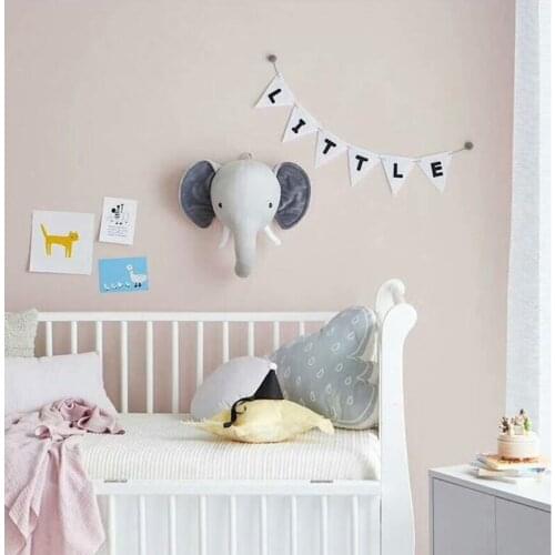 Baby Room Decoration Plush Toys Elephant Unicorn Rabbit Pillow Stickers Infant Kids Sleep Toys Girl Baby Room Wall Hanging