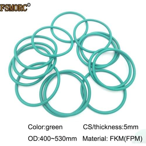 OD400~530mm*5mm thickness/CS FKM o ring seal dichtung green Gasket of motorcycle part FPM o-ring