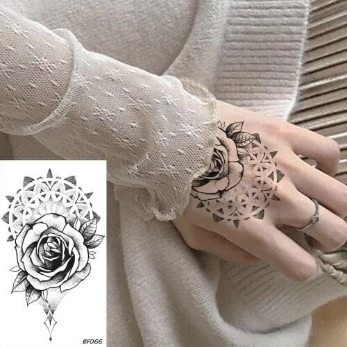 VANKIRS Temporary Tattoo Stickers Women Body Art Painting Arm Waterproof Tattoo Henna Flower Rose Totem Girls Fake Tatoos Makeup