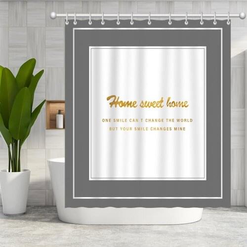 Simple design inspirational English bathroom shower curtain bath curtain Polyester waterproof bath curtain