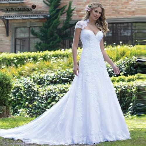 Vestidos De Novia Short Sleeves Lace Appliques Vintage Mermaid Wedding Dresses Boho For Women Custom Made Plus Size Bridal Gown