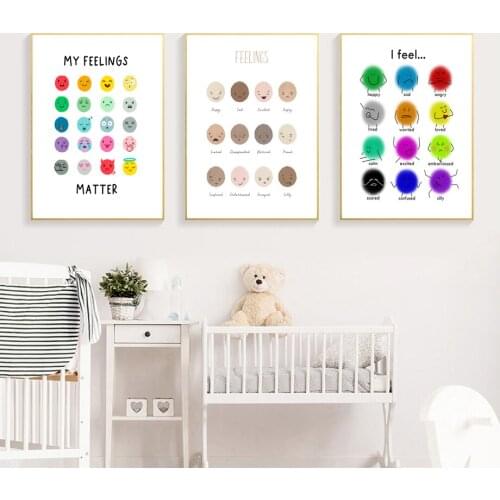 Funny Colorful Mood Colorful Facial Expressions Wall Art Canvas Painting Nordic Posters And Prints Wall Pictures Kids Room Decor