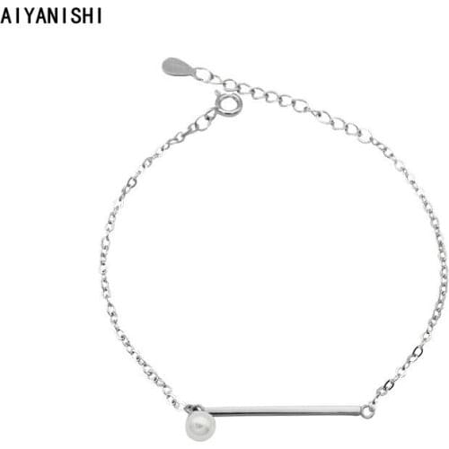 AIYANISHI 18K Gold Filled Chain Bracelet for Girls Simple Women Natural Freshwater Pearls Bracelets Jewelry Gifts Drop Shipping