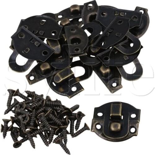 10pcs 21x20mm Antique Wooden Case Furniture DIY Mini Buckle Shackle Lock