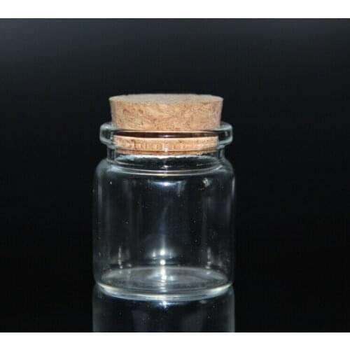 10pcs 37*50mm 30ml Mini Clear Glass Bottle Vials Empty Sample Jars with Cork Stopper Message Vial Weddings Wish Bottle DIY Gifts