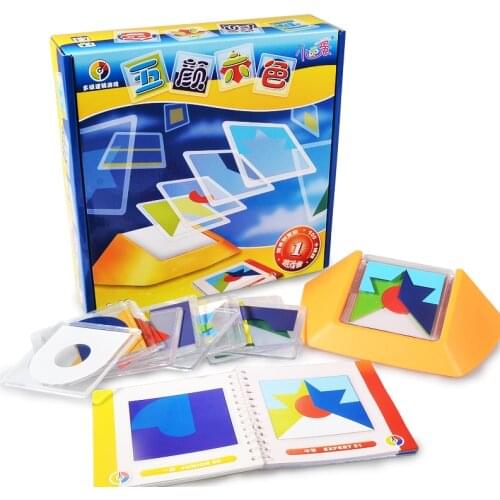 100 Challenge Color Code Puzzle Games Tangram Jigsaw Board Puzzle Toy Children Kids Develop Logic Spatial Reasoning Skills Toy