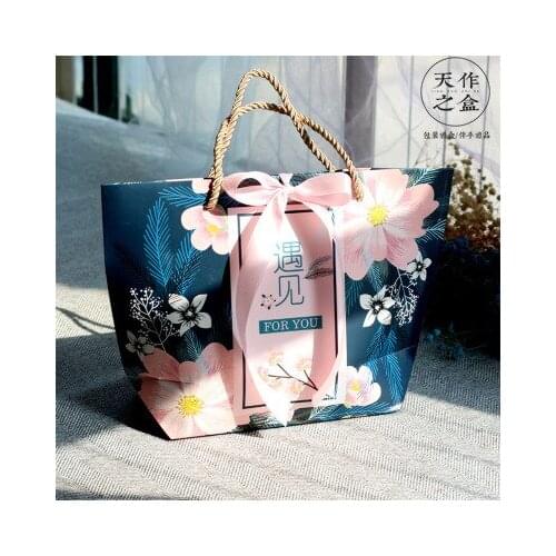 12pcs/lot wedding package bag box Favor Bow Ribbon Gift Bag Recyclable DIY Paper Bags For Wedding Birthday Party Baby shower