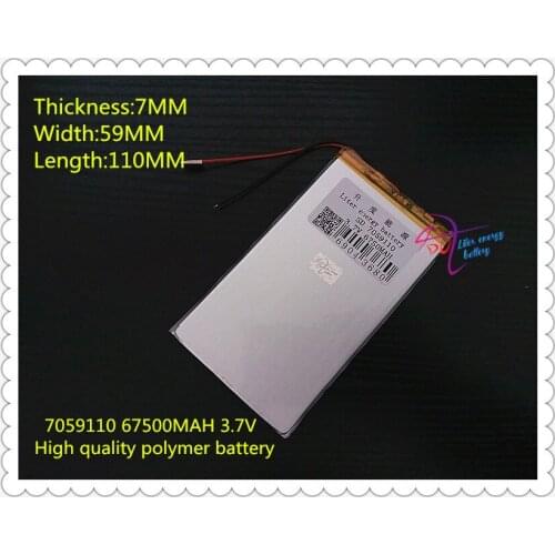 3.7V 6750mAH 7059110 Polymer lithium ion / Li-ion battery for POWER BANK,tablet pc,dvr,GPS,cell phone;MP4,SPEAKER
