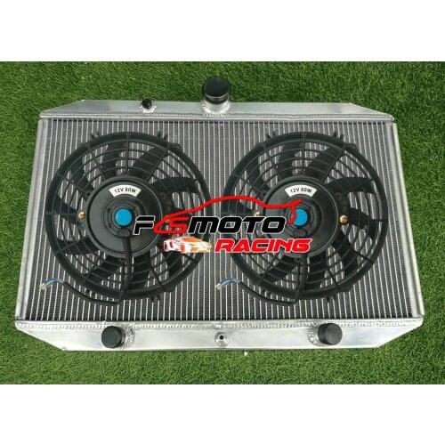 3 ROW 62mm Aluminum Radiator + Fan For Jaguar XKE E-TYPE Series 3 5.3L V12 XK-E 1971-1974 MT