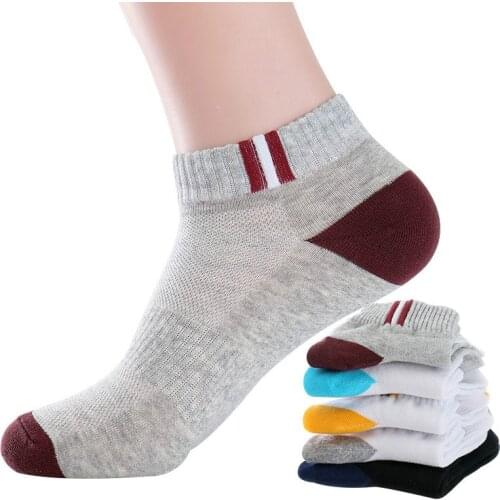 5 Pairs/Lot Cotton Socks Men Breathable Fashion Boat Socks Casual Slippers Absorb Sweat Man Short Socks Spring Autumn