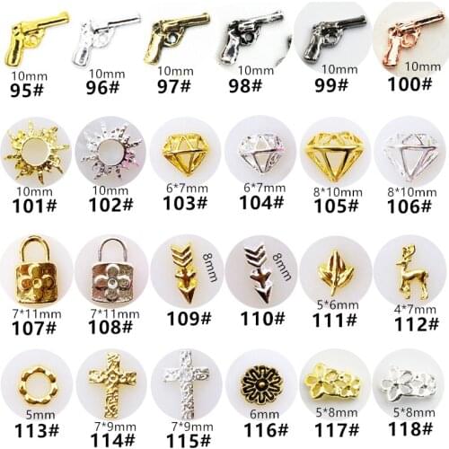 50pcs/pack Japan Korea 3D Nail Art Accessories Kawaii Cross Lock Nail Deco Parts DIY Charm Alloy Nail Tips Supplies