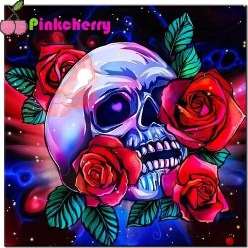 Skull rose diy Diamond painting 5d full drill Skeleton diamond embroidery mosaic stitch home decor k1072