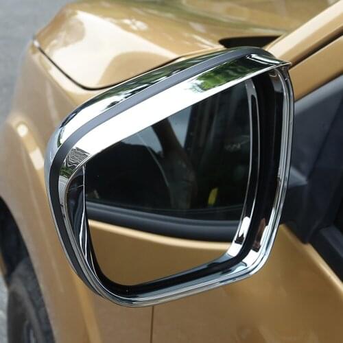 Car Accessories for Nissan Navara NP300 2015-2019 ABS Chrome Rearview Mirror Rain Shield Deflector Cover Trim 2pcs