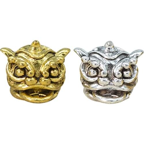 SEA MEW 10 PCS 14.5*13mm Antique Gold/Silver Plated God Beast Spacer Beads Metal Alloy Loose Beads For DIY Jewelry Making