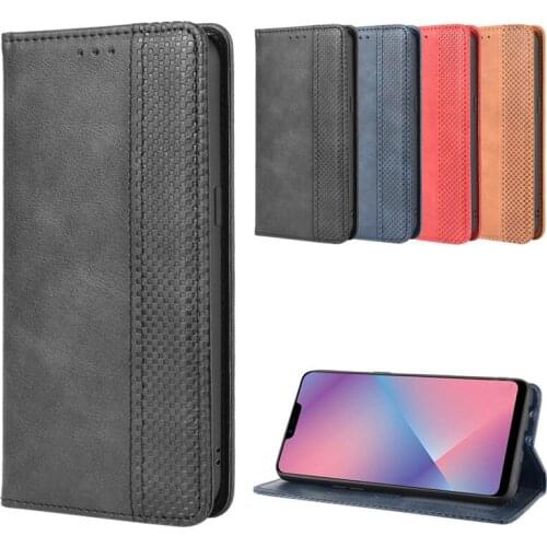 OppoA12E Wallet Case Vintage Business Leather Flip Capa Shockproof Card Slot Para for OPPO A12E Shell Luxury