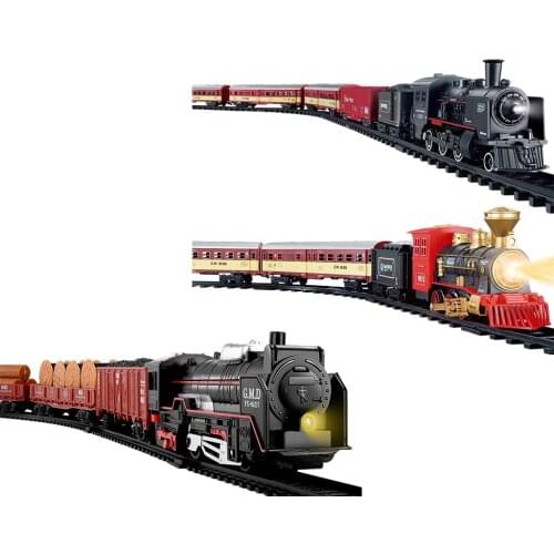 Electric Train Toy Car Railway and Tracks Steam Locomotive Engine Railway Tracks Educational Game Toy for Children Kids Gift