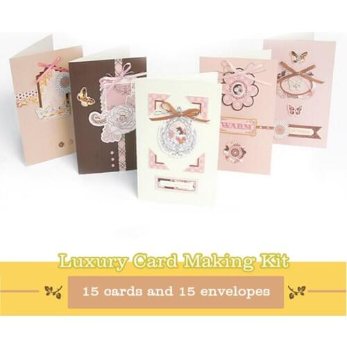 ENO Greeting 15 Cards Flower paper craft diy blank card kit children craft paper card gift pack