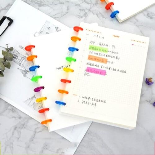 Formthenon Color Disc Rings Binder Notebook Date Diary Weekly Monthy Plan Schedule Book Mushroom Hole Planner School Stationery