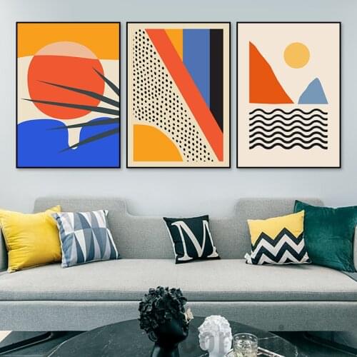 Geometric Abstract Scene Scandinavia Canvas Painting Wall Art Prints Poster Picture For Gallery Living Room Interior Home Decor