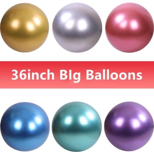 1pc 36 inch huge Chrome metallic latex balloons big size Chrome globos balloon arch garland birthday navidad party decoration