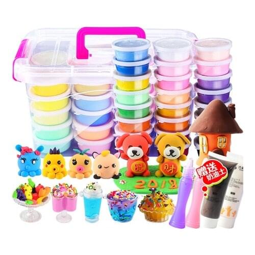 Modeling Clay Learning & Education Toys & Hobbies Plasticine Ultralight clay 24 color set 3C certified crystal color mud