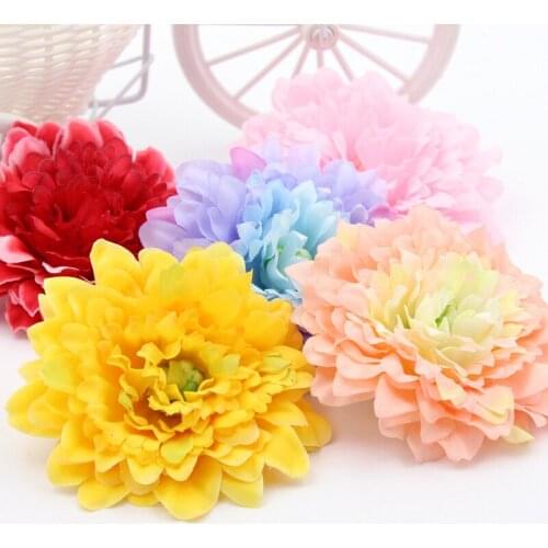 Hot 10pcs/lot simulation silk chrysanthemum flower DIY handmade cloth flowers Thousand layer chrysanthemum flower sunflower head