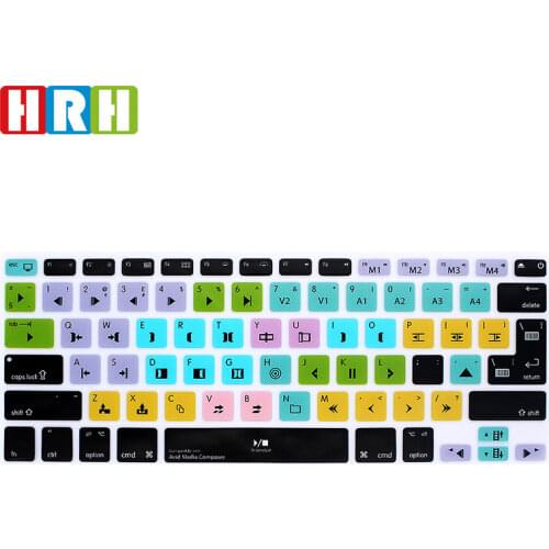HRH Avid Media Composer Shortcuts Keyboard Cover Silicone Skin For Macbook Air 13 Pro 13 15 with Retina Reply A1278 A1425 A1502