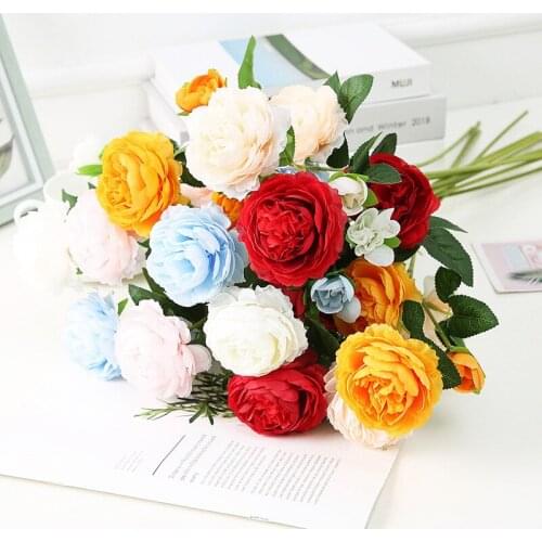 7cm 2PCS Peony Head Silk Artificial Flower Wedding Home Decor DIY Wreath Scrapbook Gift Box Flower Party decoration