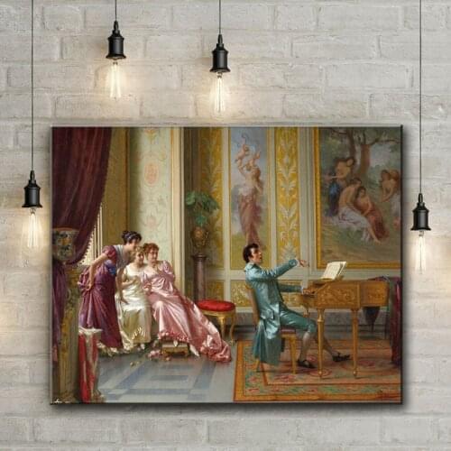 Classical court figures palace girls man scneery canvas printings oil painting printed on canvas wall art decoration pictures