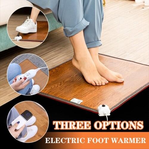3 Pattern 220V Leather Heating Foot Mat Warmer Electric Heating Pads Waterproof Feet Leg Warmer Carpet Thermostat Warming Tools