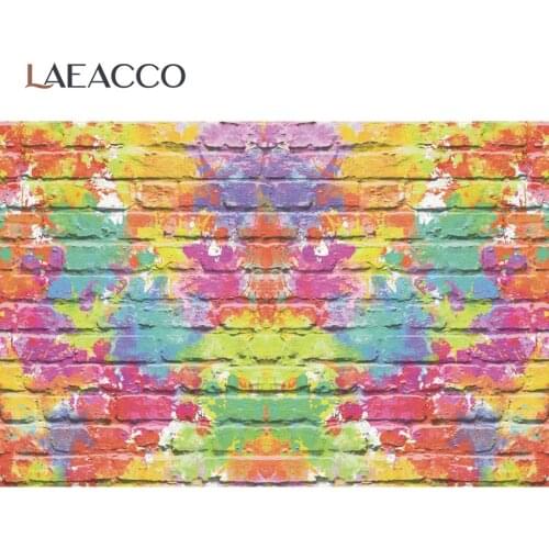 Laeacco Wall Backdrops For Photography Color Drawing Pattern Brick Stacked Party Decor Food Doll Pet Portrait Photo Backdrops