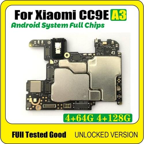 Original Unlocked For Xiaomi Mi CC9E A3 Motherboard RAM 4GB ROM 64/128GB Logic Board Mainboard Full Chips Lgoc Board Good Tested