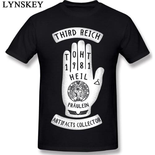 2017 Simple Style Mens Short Sleeve T Shirts Good Quality 100% Cotton Guys Round Neck Tops Unique Third Reich Print Clothes