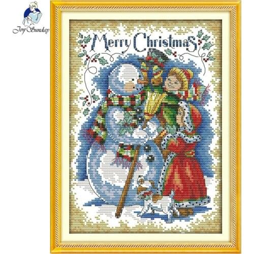 Joy Sunday Merry Christmas Cross stitch kit pattern canvas DMC 14CT Cross stitch Embroidery Christmas Home decoration send gift