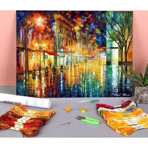 Scent Summer Rain Printed 11CT Cross Stitch Kit Embroidery DMC Threads Needlework Handmade Sewing Handiwork Counted Room Gift