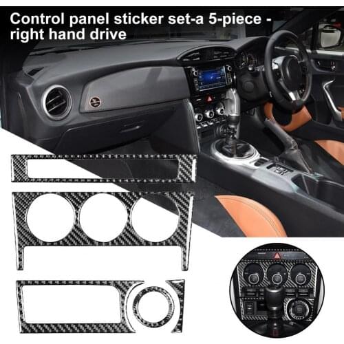 5Pcs Central Control Panel Sticker Anti-scratch Smooth Carbon Fiber Car Interior Central Control Panel Trim for Subaru BRZ Right