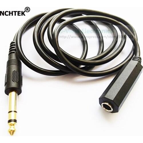 NCHTEK Golden Plated 6.35mm 1/4'' Stereo Male to Female Audio Extension Connector Cable About 1.5M/Free Shipping/2PCS