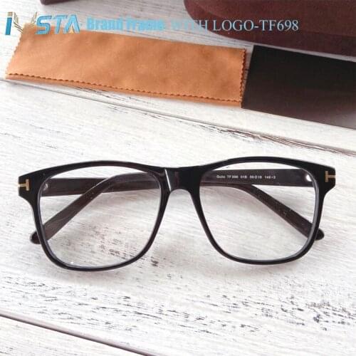 IVSTA TF698 with Logo Top Quality Square Glasses Men Acetate Optical Frame Vintage Luxury Brand Designer with Box Myopia Glasses
